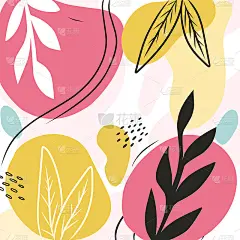 背景模板打印花卉斑点树叶热带装饰精致