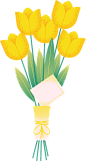 Soft Gradient Textured Geometric Yellow Tulips Flower