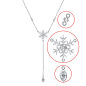Amazon.com: S925 Sterling Silver Snowflake Y Shape Necklace for Lady Women CZ: Clothing