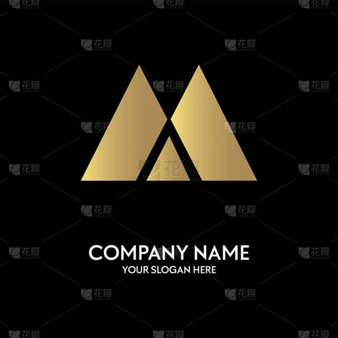 字母M图标设计模板元素