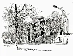 风景建筑写生线稿-走走停停-建筑写生-绘聚中国手绘官网 手绘培训 景观快题 郑州手绘培训 快题培训 最好的手绘培训