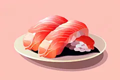 日式美食三文鱼寿司日本美食插画