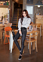 ▼SonYounJu▲150112图片_SC店更新(细条纹时尚OL衬衫&搭肩针织衫_看图_孙允珠吧_百度贴吧