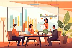 人才招聘企业文化社招扁平风插画