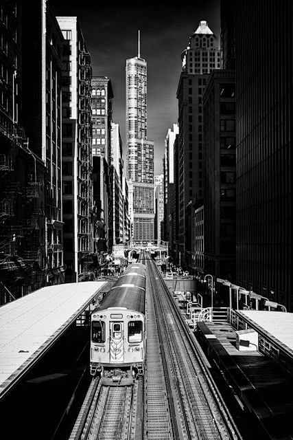 城市黑白摄影图片