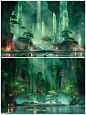 Midjourney咒语分享|绿色新中式舞台设计 - 小红书