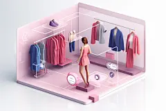 电商促销2.5d主题场景矢量插画