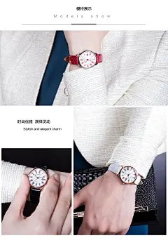 古尊女表女士真皮时尚手表女shoubiao贝母防水石英表腕表19002-tmall.com天猫