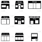 商店,图标集,食品杂货,绘画插图,符号,超级市场,时尚,背景分离,城市,方形画幅