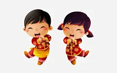 拜年小童高清素材 孩子 拜年 装饰 除夕 免抠png 设计图片 免费下载