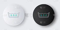 线条洗涤在50摄氏度下的图标孤立在灰色背景上。洗涤温度。色彩斑斓的轮廓的概念。向量