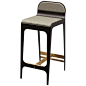 Bardot Stool in Slate and Brass by Gabriel Scott For Sale at 1stdibs