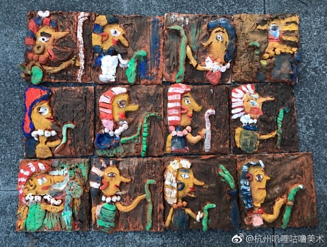 幼儿大班孩子手工制作埃及法老