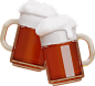 clinking beer mugs