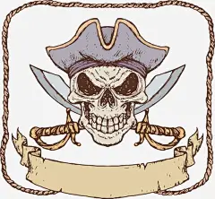 骷髅头海盗免抠素材 创意素材 png素材