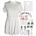 A fashion look from August 2015 featuring white dress, converse shoes and white handbags. Browse and shop related looks.