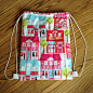 Quilted Drawstring Toddler Backpack, Girl Daycare Bag, Library Bag