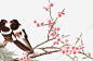 中国风树枝和鸟图画 免抠png 设计图片 免费下载 页面网页 平面电商 创意素材