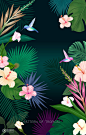 植物背景 野生动物-植物花卉-插画图形素材-酷图网