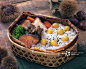 Lunch Box, Chestnut Rice, High Angle View_创意图片