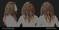 Realtime side part Dreadlocks hairstyle