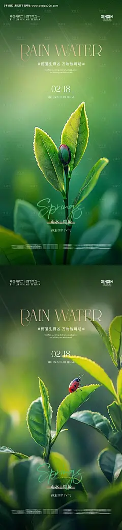 源文件下载【地产雨水惊蛰节气幼苗海报】编号：86150028662456784