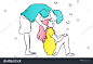 valentines day concept.Loving couple of teenagers.woman hugging boyfriend.Lover hugging. isolate background. vector illustration in hand drawn style.cartoon doodle design,grain,noise texture.clip art. - 站酷海洛Plus - 正版图片,视频,字体,音乐素材交易平台 - Shutterstock中国独家合作伙
