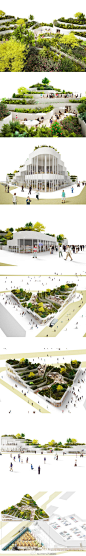 【NL architects: 三亚湖滨公园超市】由NL architects设计的“三亚超级市场”将于2014年完工。建筑位于三亚度假区内，包括三座21层高的住宅大楼，并带有半开放庭院。住宅建筑之间是大量的景观绿化和园林建筑，为居住者创造了一个集社交、商业和娱乐活动为一体的交互式生活环境。