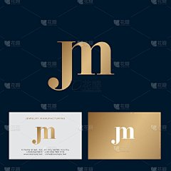 黄金JM字母组合。字母J和字母M的组合。