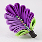 Purple Hair Clip Brooch Kanzashi Flower by DesignsInBlooms on Etsy