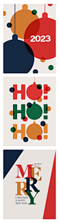 新年几何排版现代数字2023圣诞节配色抽象简约矢量海报AI素材 (1)
