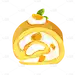 美食插画元素主题素材-蛋糕卷