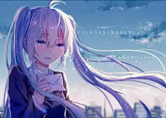 动漫2640x1866动漫女孩动漫长发哭泣辫子字母Vocaloid初音Miku Mimengfeixue