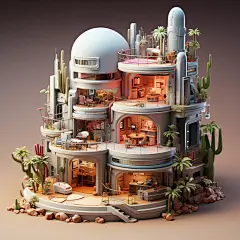 现代3d建筑房子素材图片