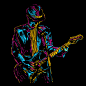 矢量墙绘音乐演奏家摇滚装饰画彩色线条人物插画插图AI设计素材