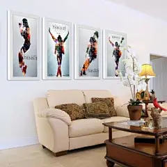 现代简约 迈克尔杰克逊海报 挂画 卧室 书房 客厅 无框画-淘宝网