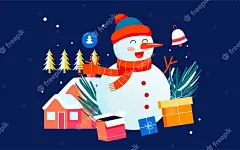 圣诞大雪节插图冬季雪景自然海报高级矢量