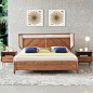 现代轻奢实木床家用双人床极简意式创意床乌金木实木婚床卧室家具