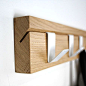 John Green 45 oak hook. Hooks slide along in this simple yet practical design.: 