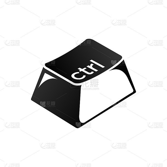 键盘上的Ctrl键。控制组合键。为Windows设备插入一个键盘快捷键。电脑键盘图标。矢量图