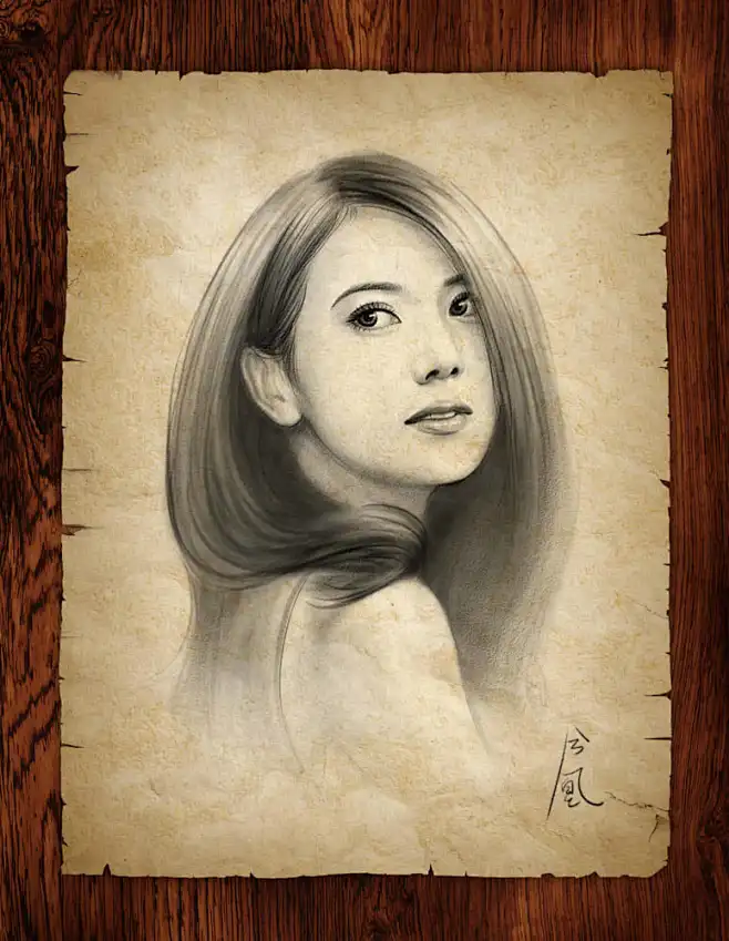 高圆圆素描