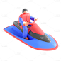 潮酷-C4D交通工具插画-飞艇