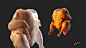 Chicken, Defect XYZ : I`ve captured 4 stages of chicken been cooked and next wrapped them to a same topology in order to be able to cook it during gameplay in UE4.