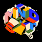 3D adobe color colorful composition design lettering type