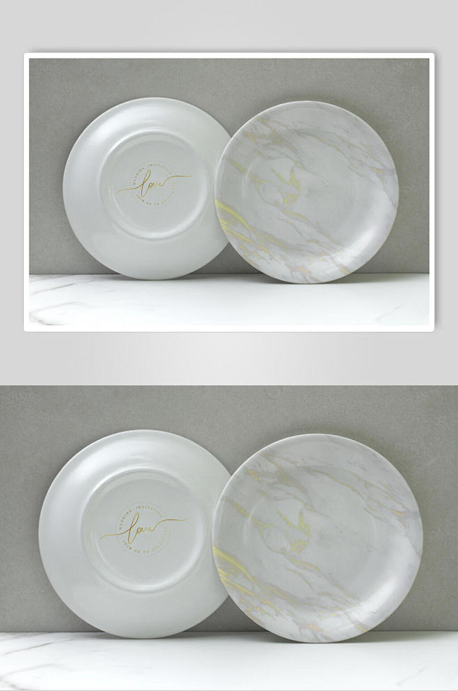盘子白色创意大气清新陶瓷用具样机