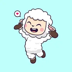 卡通绵羊动物插画矢量图设计素材