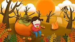 柿饼柿子霜降24节气设计主题插画图片