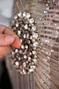 Elie Saab的高级定制时装的细节珠绣  珠片   亚克力  面料二造