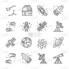 为天文学设置的矢量线图标