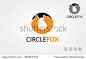 circle fox vector logo. The main of the logo is a simple silhouette of fox that incorporate with a circle. 